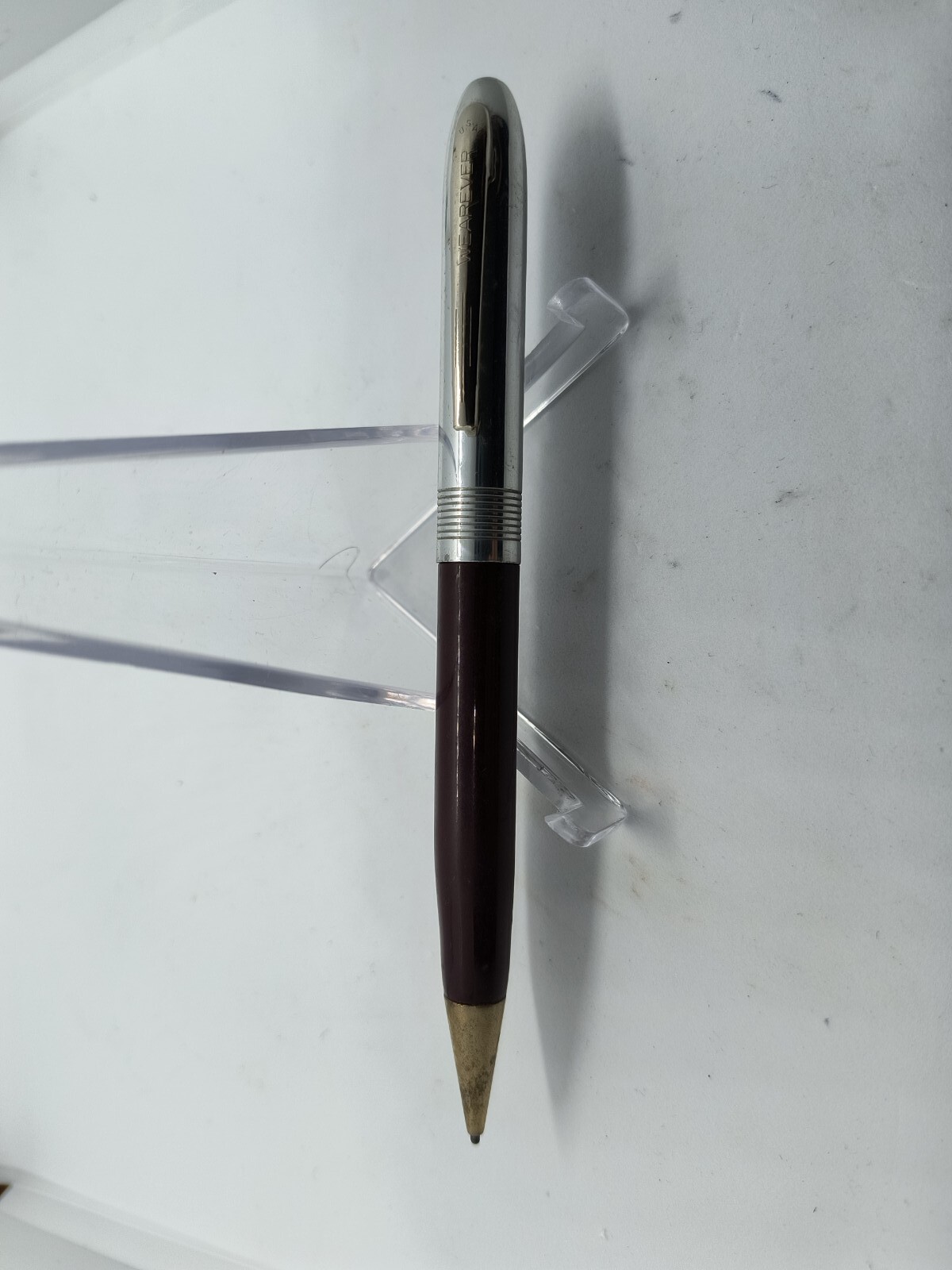 Vintage Wearever Mechanical Pencil, maroon with Chrome cap. Estate Find.