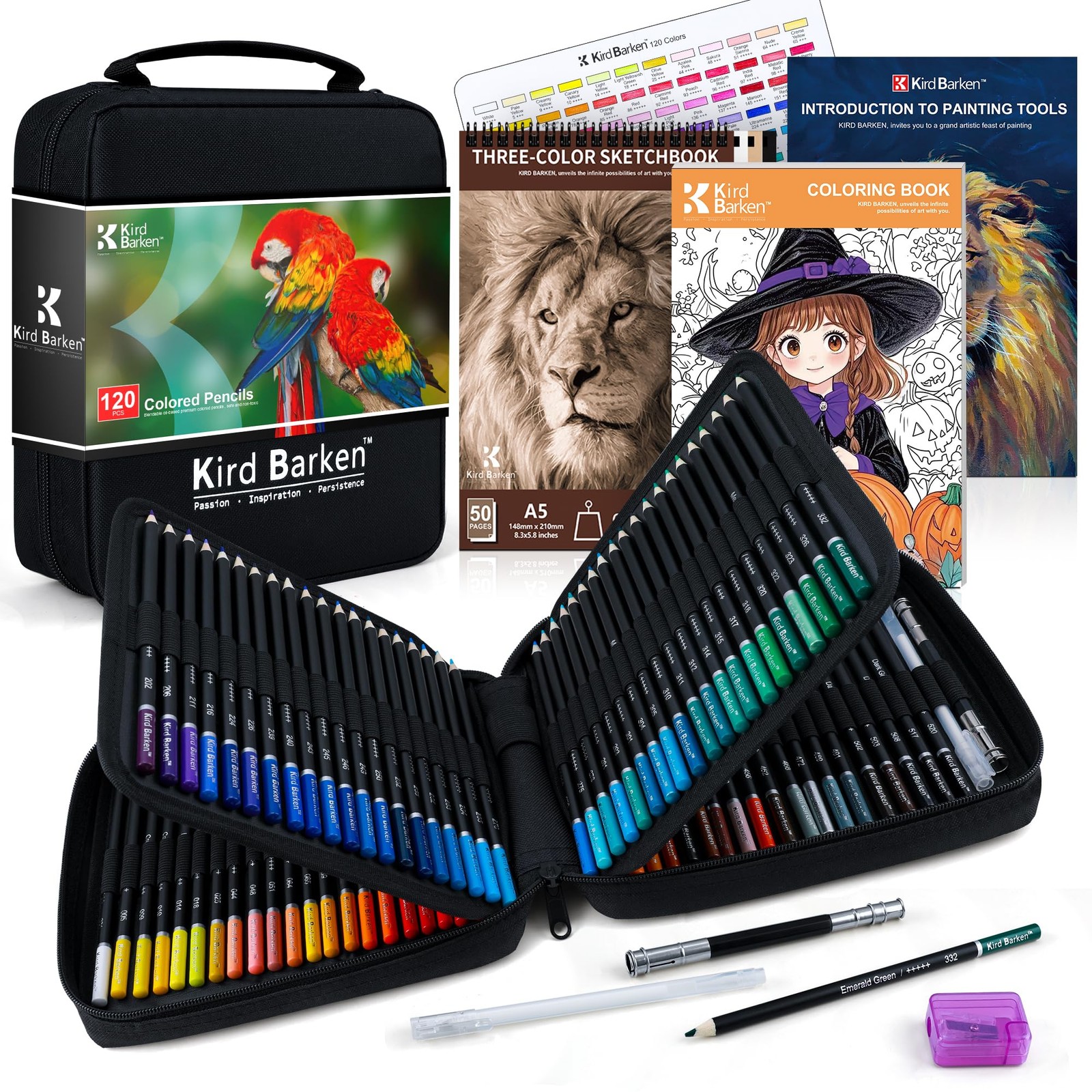 Kird Barken 120 Colored Pencils for Adult 1 Count (Pack of 147), Multi-color