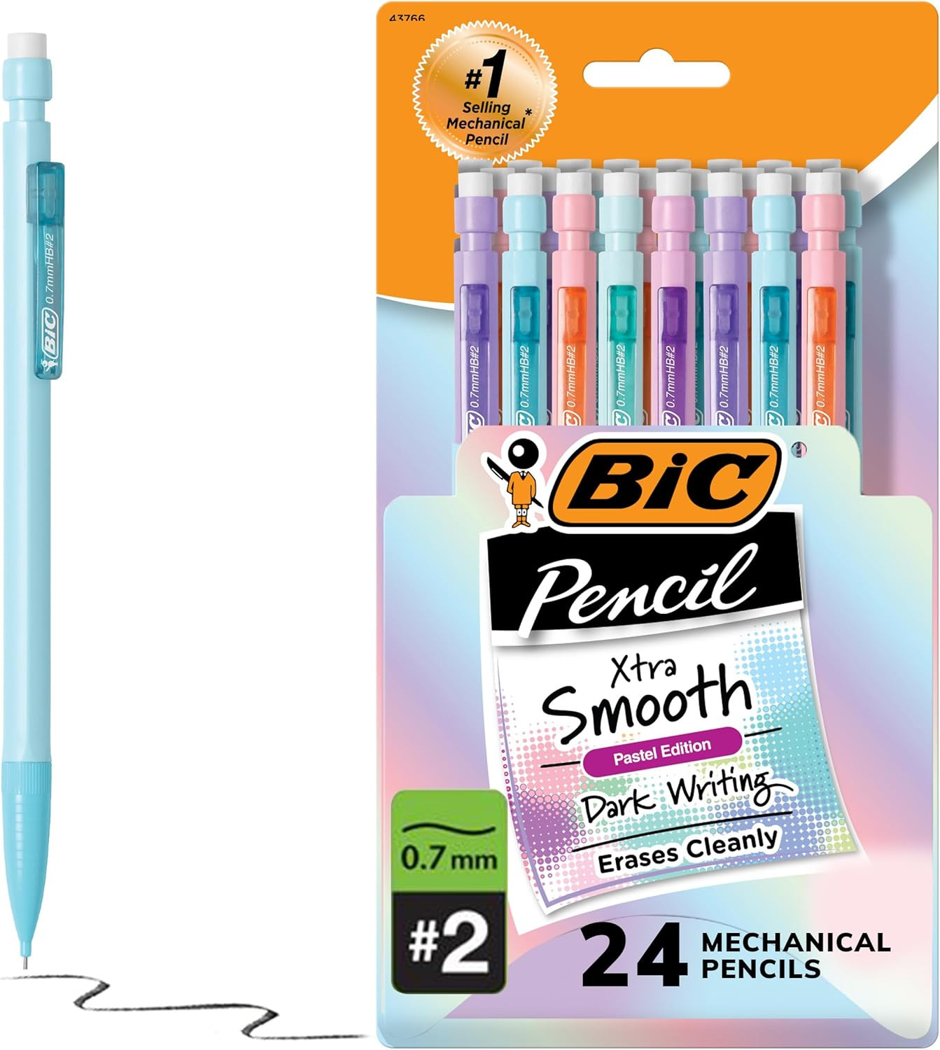 BIC Xtra Smooth Mechanical Pencils with Eriasers, Medium Point (0.7Mm), No Smudg