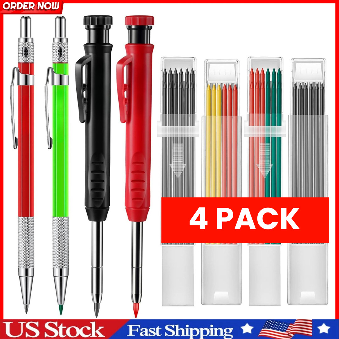 Mechanical Pencil Set with 4 Carpenter Pencils and 36 Construction Pencil