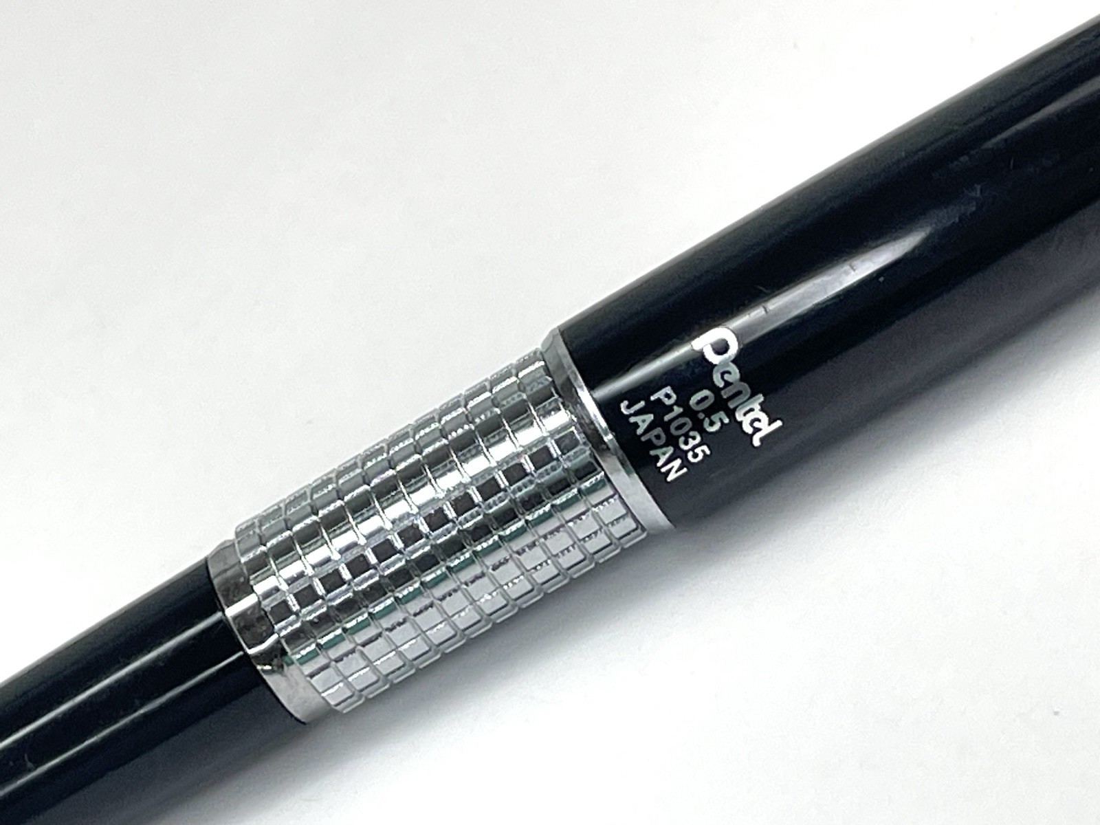 Pentel KERRY P1035 0.5mm Mechanical Pencil Black & Silver Japan