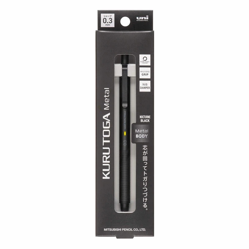 Uni Kuru Toga Metal Mechanical Pencil 0.3mm M3-KH 1P Nocturne Black Japan New