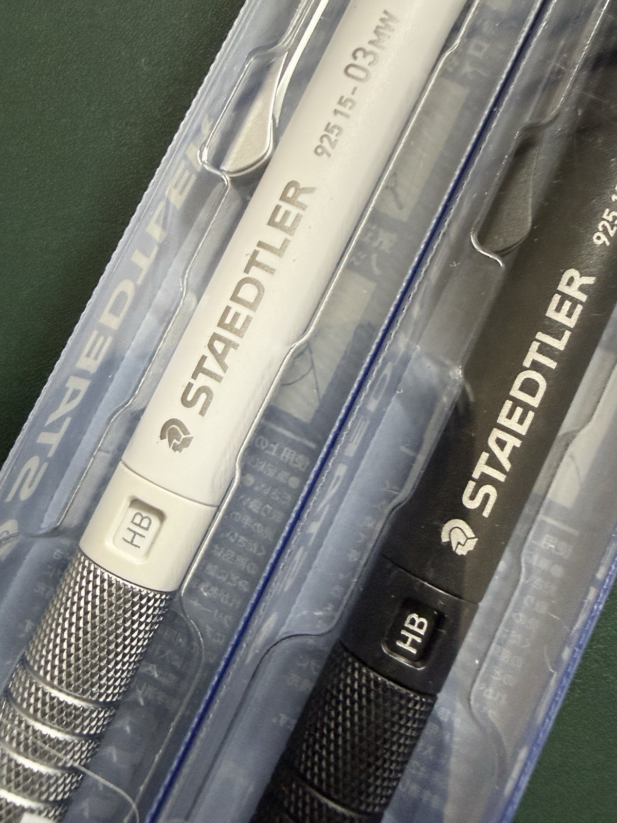 Staedtler Mechanical Pencil 925 15 Metal 0.3mm White & Black Set Of 2 Metal Grip