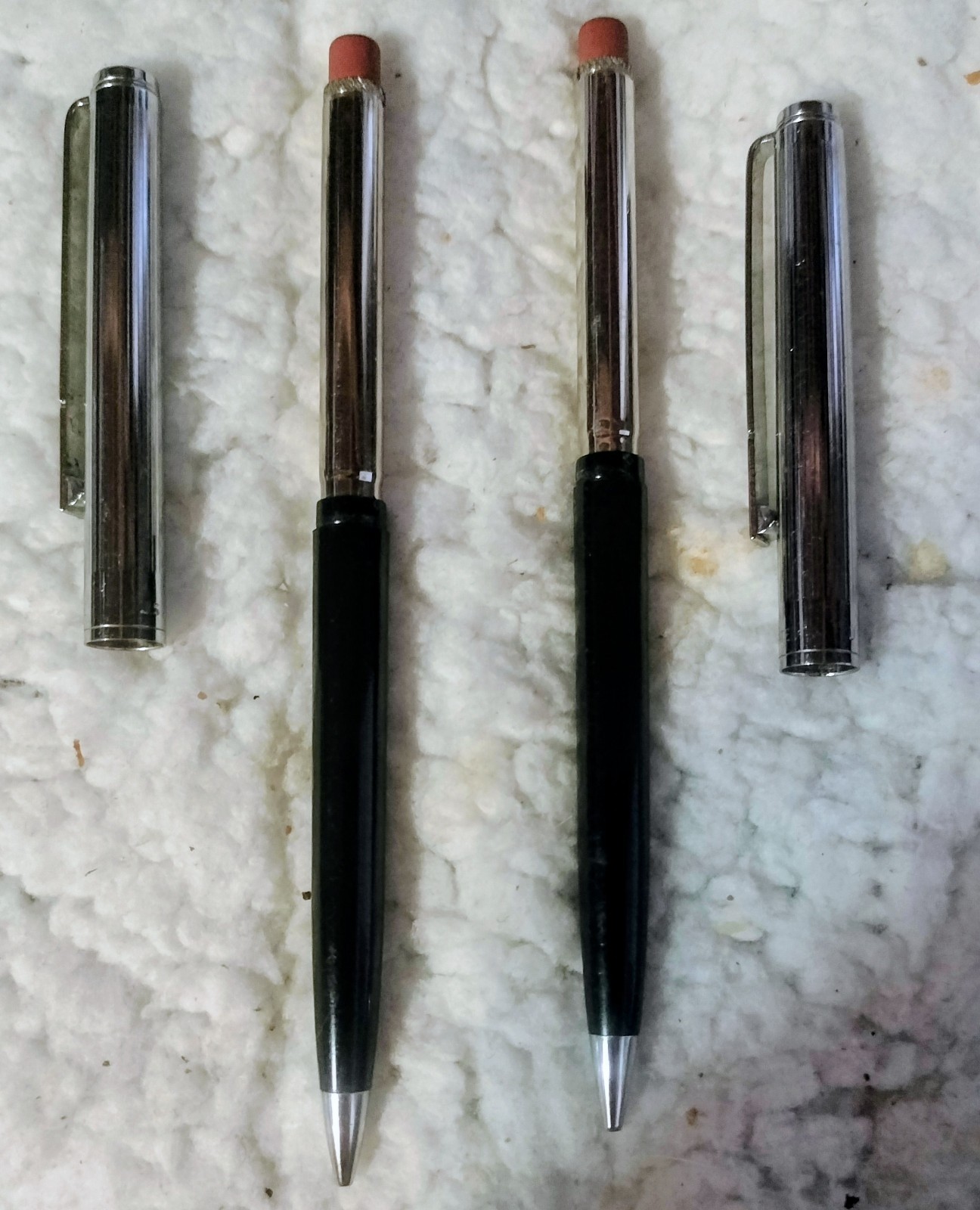 2-Paper Mate Vintage Double Heart Mechanical Pencil–Black Barrel Made in USA