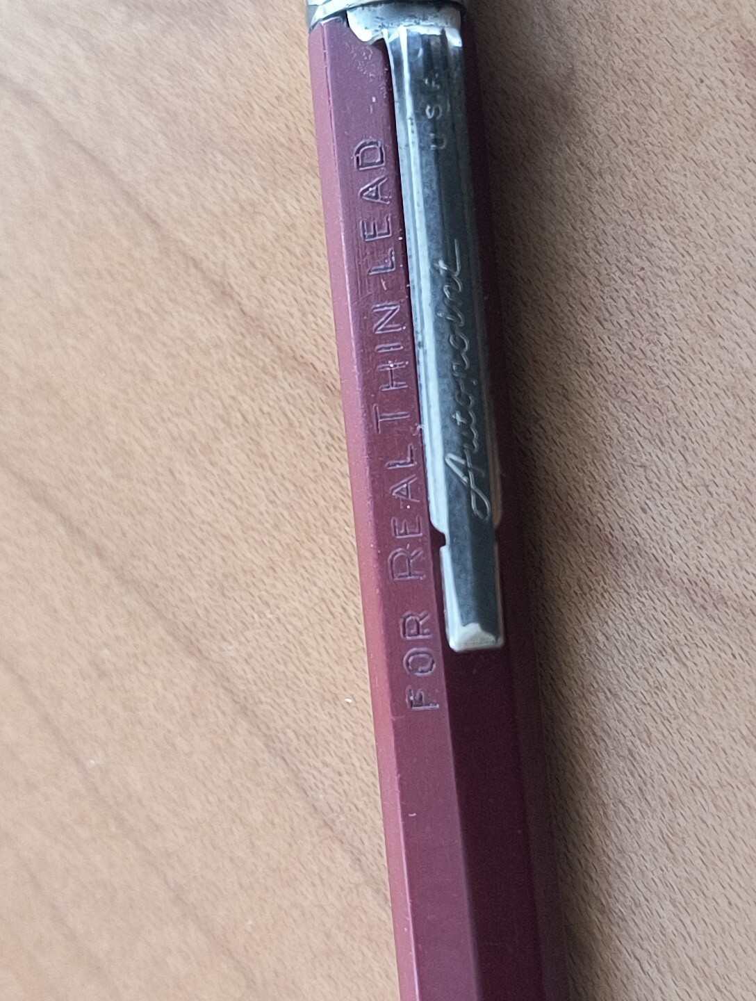 VTG 1960’s Autopoint 0.9mm For Real Thin Lead, Mech Pencil. Burgundy & Black