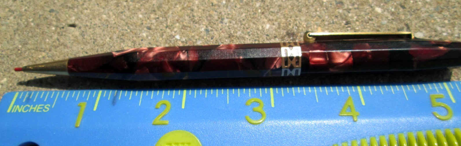 Whal Eversharp Brand Dark Red Swirled Celluloid Mechanical Pencil Vintage As-Is