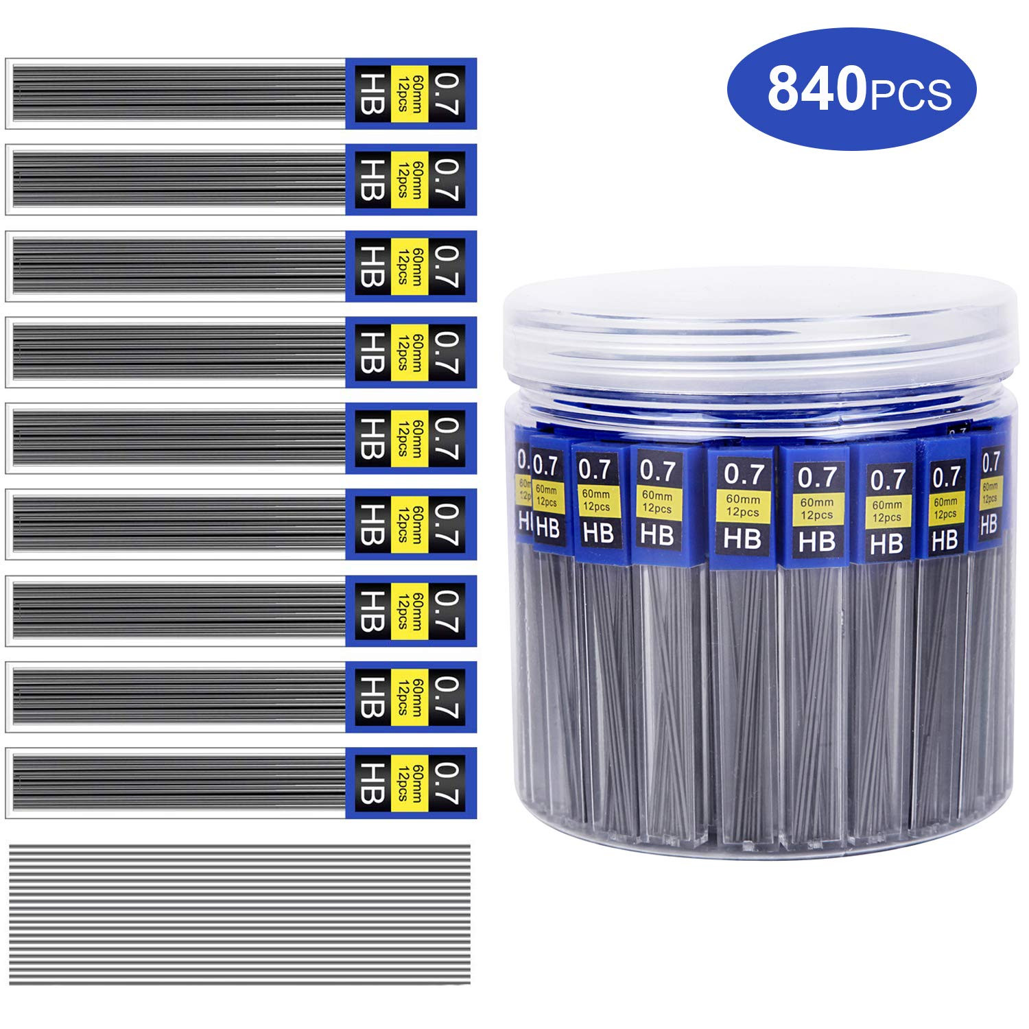 840 Pieces Lead Refills,0.7 mm HB,Break Resistant Mechanical Pencil Refills,7…