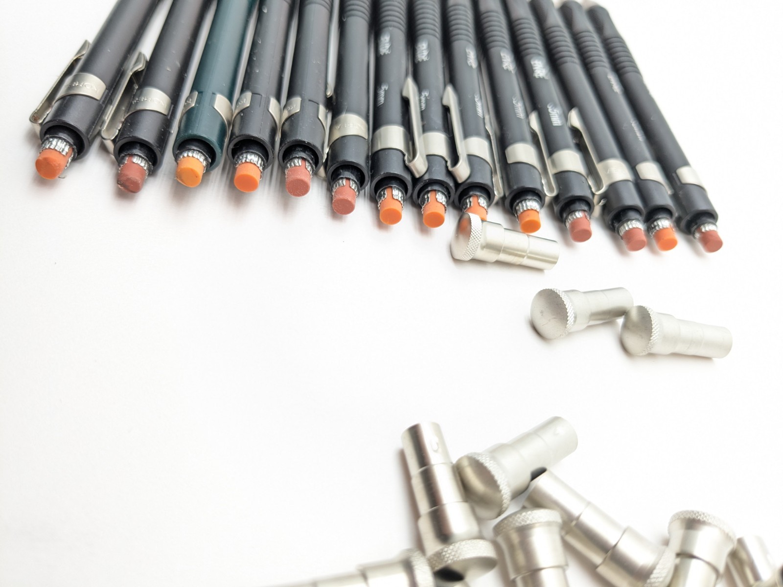 VTG ENRE Mechanical Pencil Ma – .5mm,.7mm Black/Silver Heavy Duty Lot Of 17