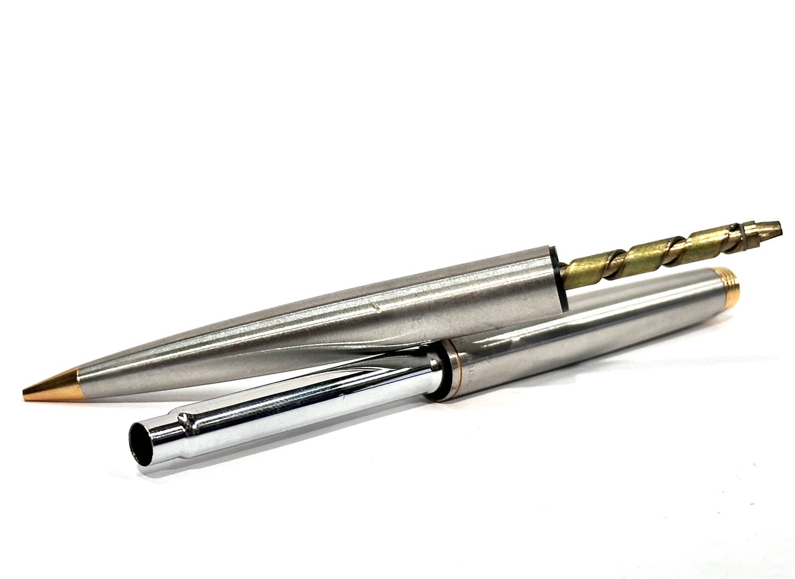 Vintage Parker 75 Made in USA Mechanical Pencil Stainless Steel with Gold Trim