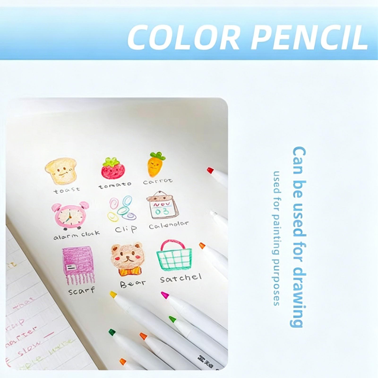 12 Pcs Mechanical Colored Pencils, 3.0mm 12-Color Set Soft Smoothly to Color …