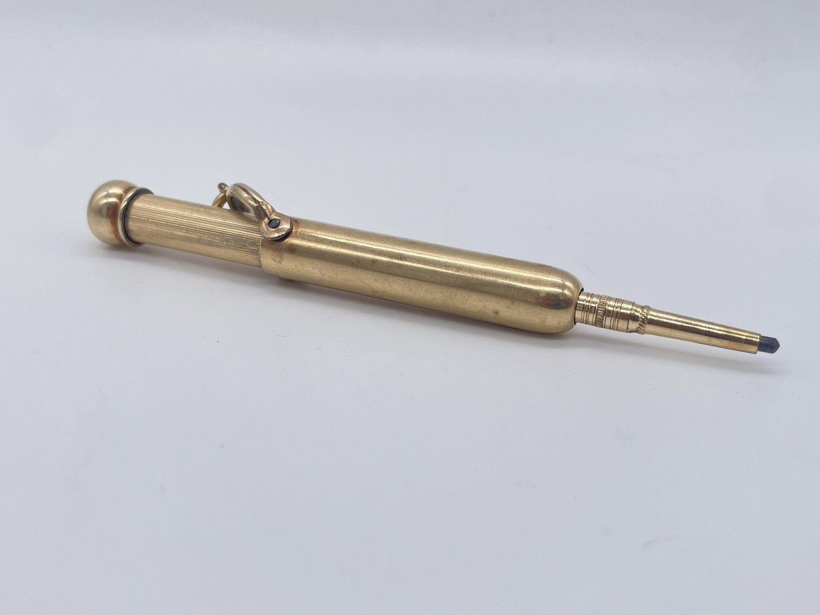 Antique W S Hicks NY 10k Yellow Gold Plate Propelling Chatelaine Pencil Works
