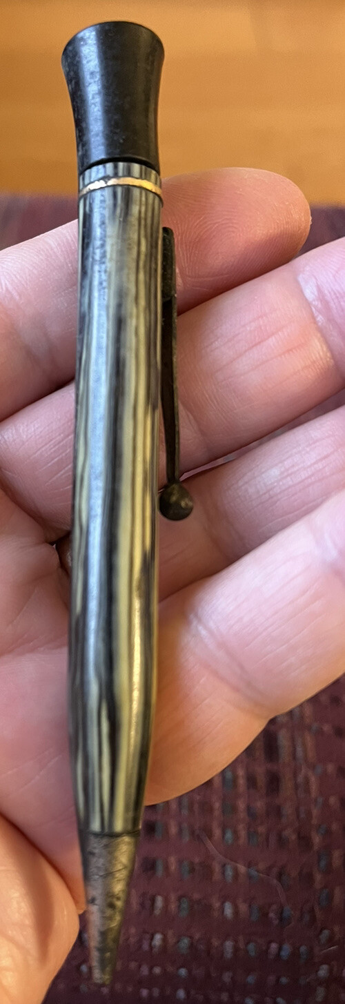 vintage marxton eclipse mechanical pencil Ex Lax Advertising black yellow