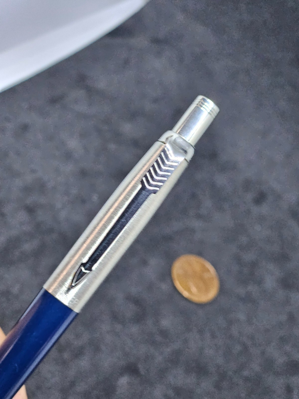 Parker Jotter Pencil Stainless Steel & Blue Made In Usa 1970’s