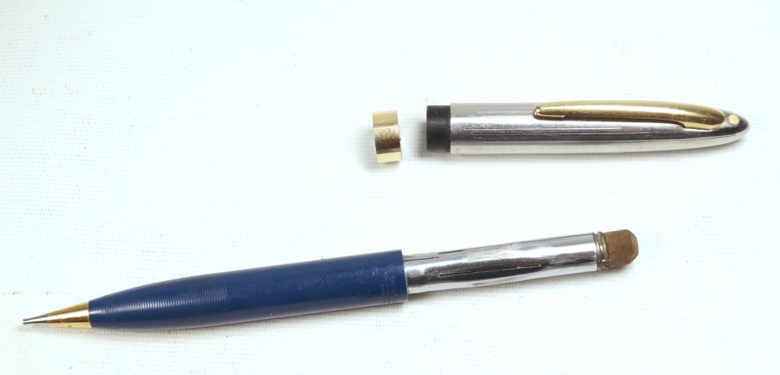 Sheaffer Sentinel Mechanical Pencil Blue Barrel Gold Filled Trim Loose Cap Ring