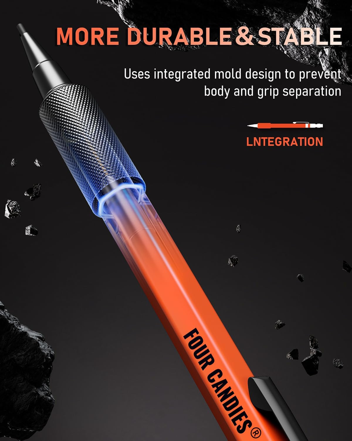 1.3Mm Mechanical Pencil Set with 72 Lead Refills, 3PCS Metal Weatherproof Body H