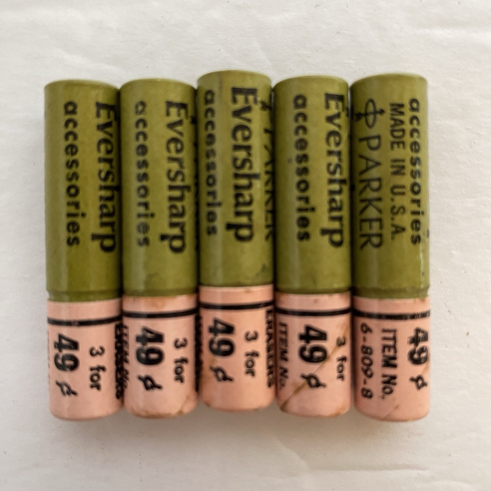 Vintage Parker Eversharp Writefine Eraser Refills 6-809-8 NOS Made in USA Lot 5