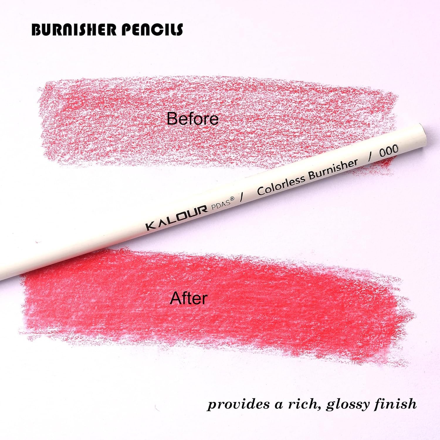 KALOUR Colorless Blender and Burnisher Pencils 6 Count (Pack of 1), colorless