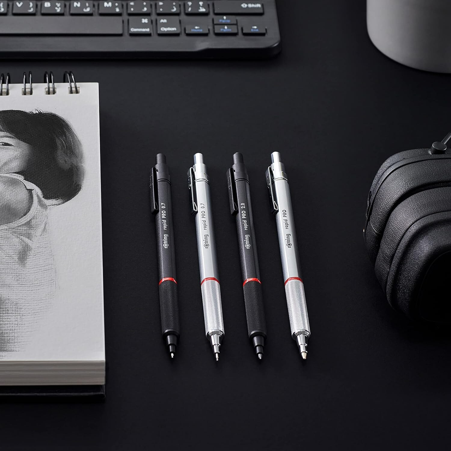 rOtring Rapid Pro Mechanical Pencil 0.5mm Matte Black Model S0949350 From Japan