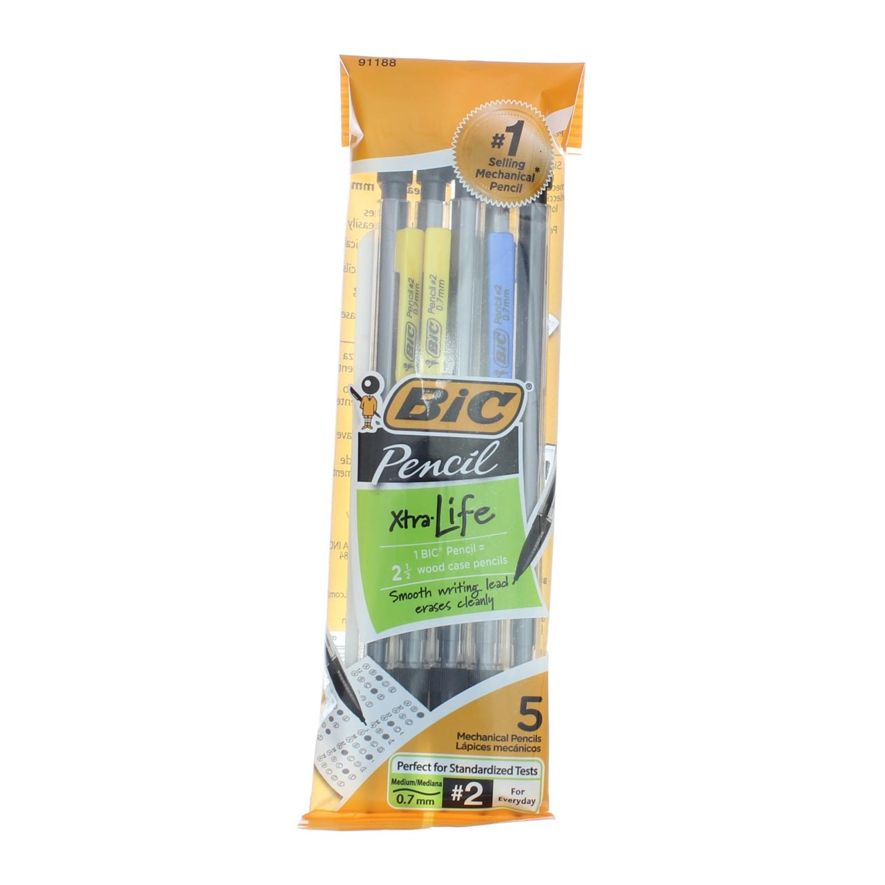 3 Pack BiC Xtra Life Mechanical Pencil, 0.7 mm, #2, 5 Ct