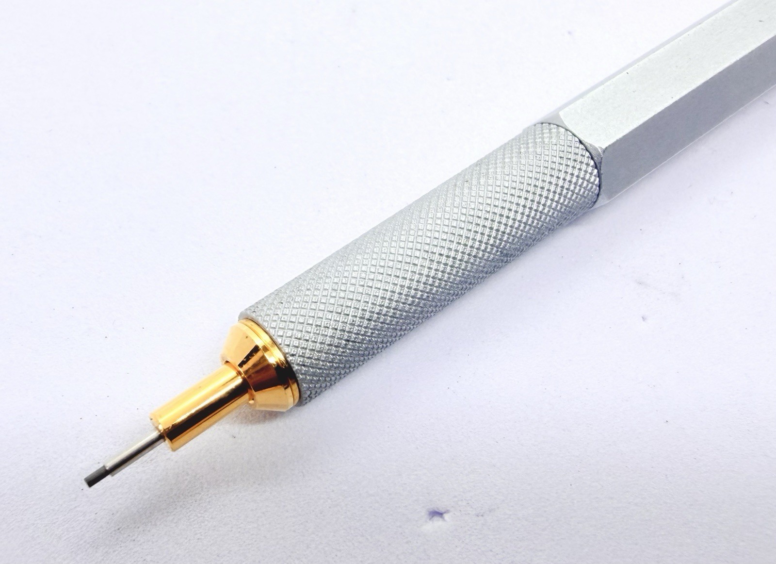 Rotring 600 Gold Twist Retract Tip Mechanical Pencil 0.7 Silver Color functional