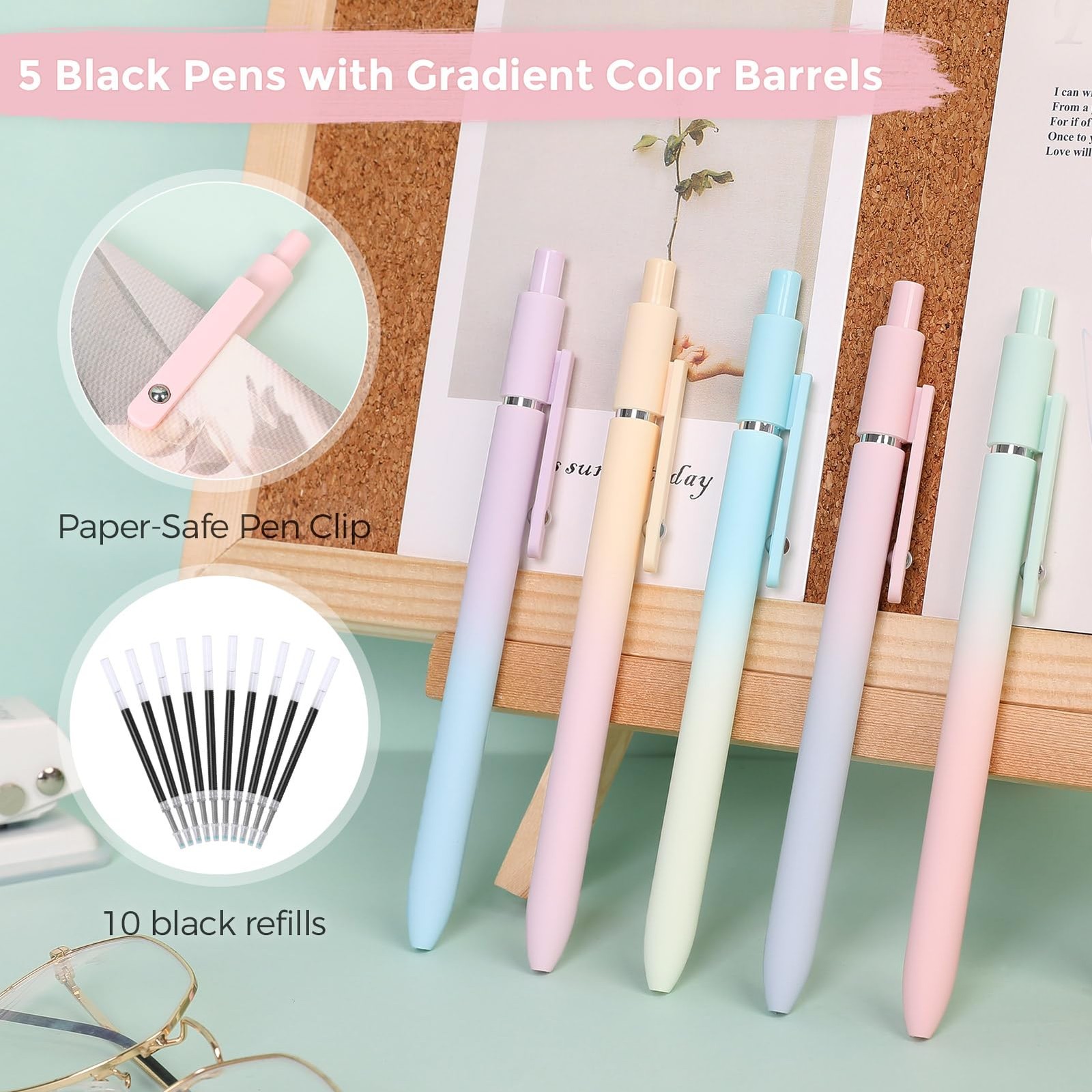 43PCS Aesthetic School Supplies, Stationery Kit with Cute Pen Case, 12 Pastel…
