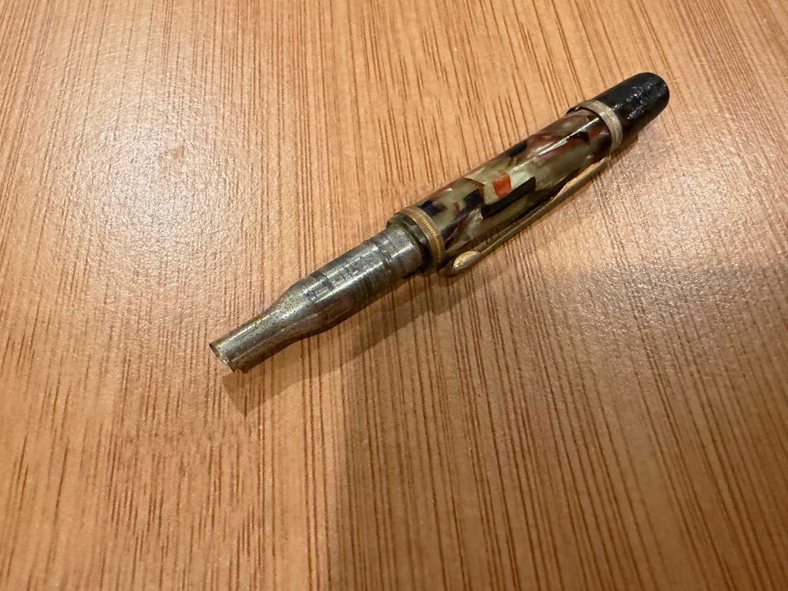 Vintage Wearever Green Black Camo Plastic or Celluloid Mechanical Pencil