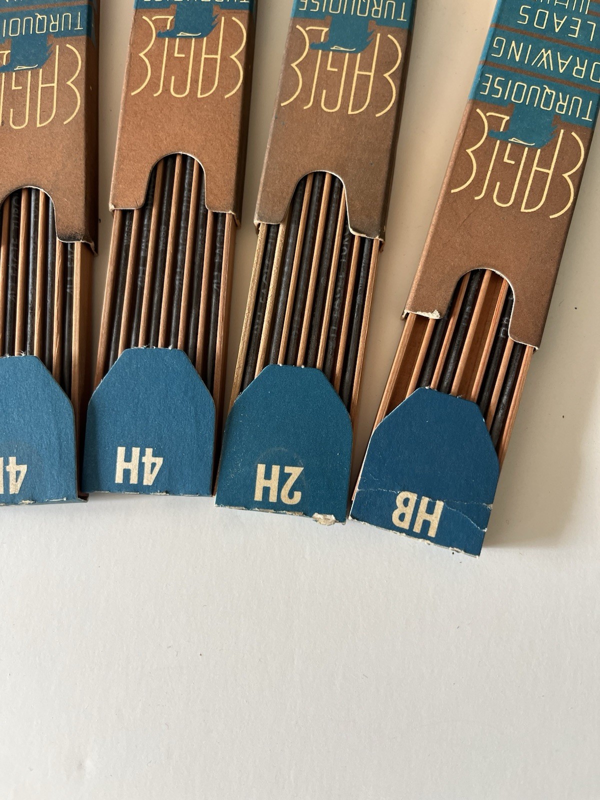 LOT Vintage Eagle Pencil Company Turquoise Drawing Leads Mechanical 4H H 2H HB