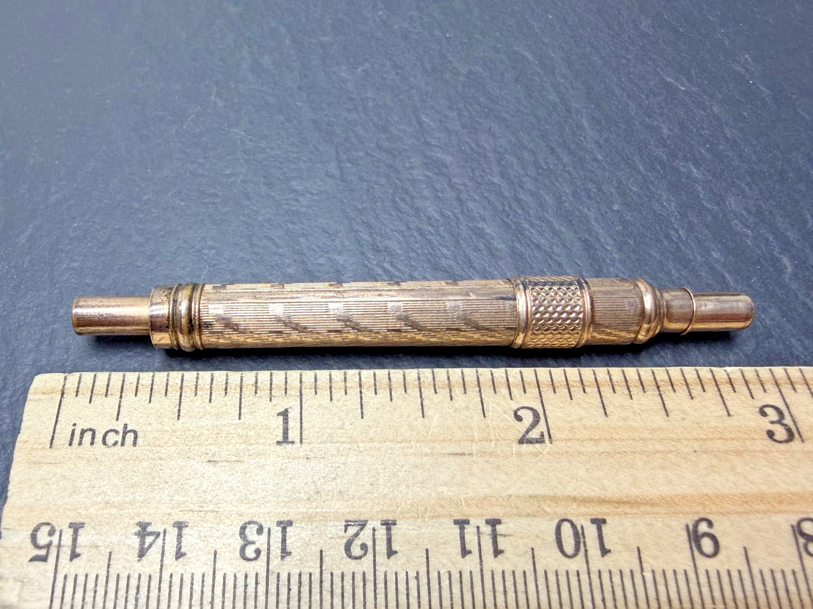 ANTIQUE GOLD FILLED COMBINATION DIP PEN W/NIB AND MECHANICAL PENCIL N995