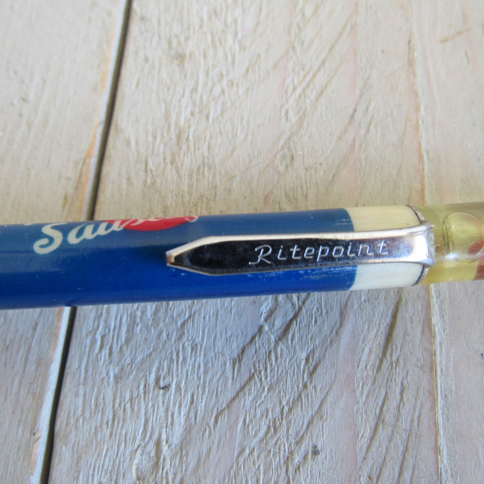 vtg Ritepoint Floaty Pencil Port Stockton Sausage Co Floating Sausage / Hot Dog