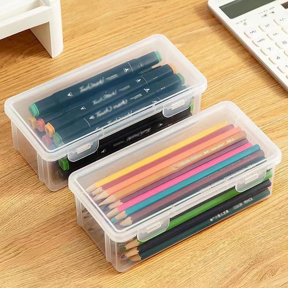 1 pcs Translucent Pencil Case – Large Capacity Organizer for School & Office
