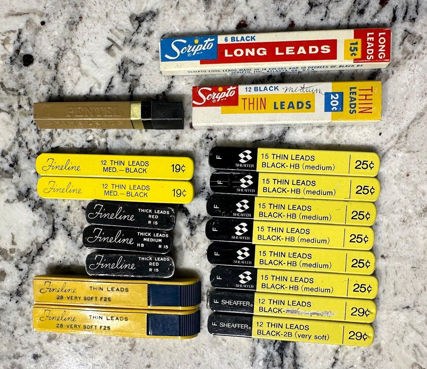 SHEAFFER FINELINE SCRIPTO PENTEL Mechanical Pencil Leads Large Vintage Lot