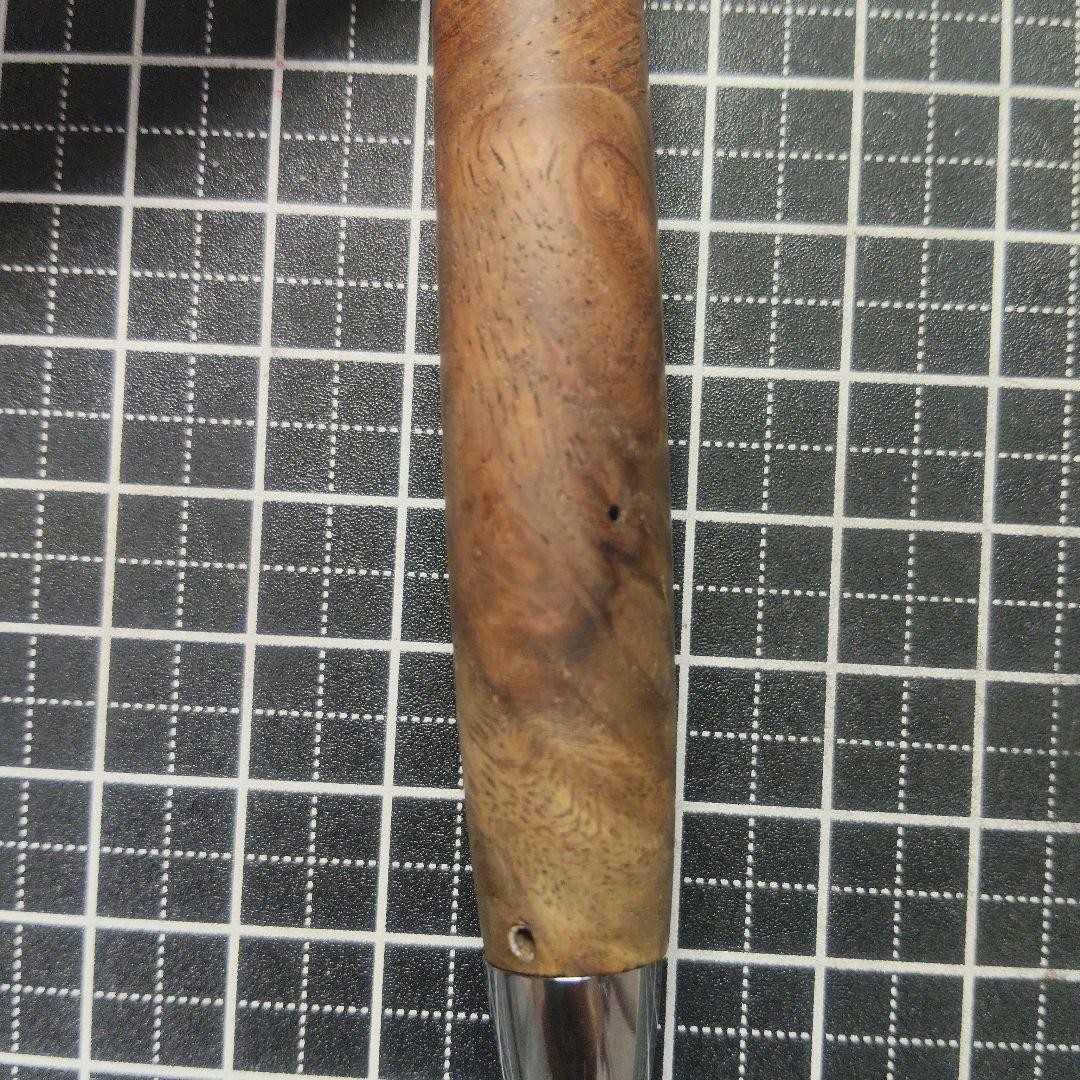 Handmade wood-shaft mechanical pencil, quince, red and white, 0.5mm, brass