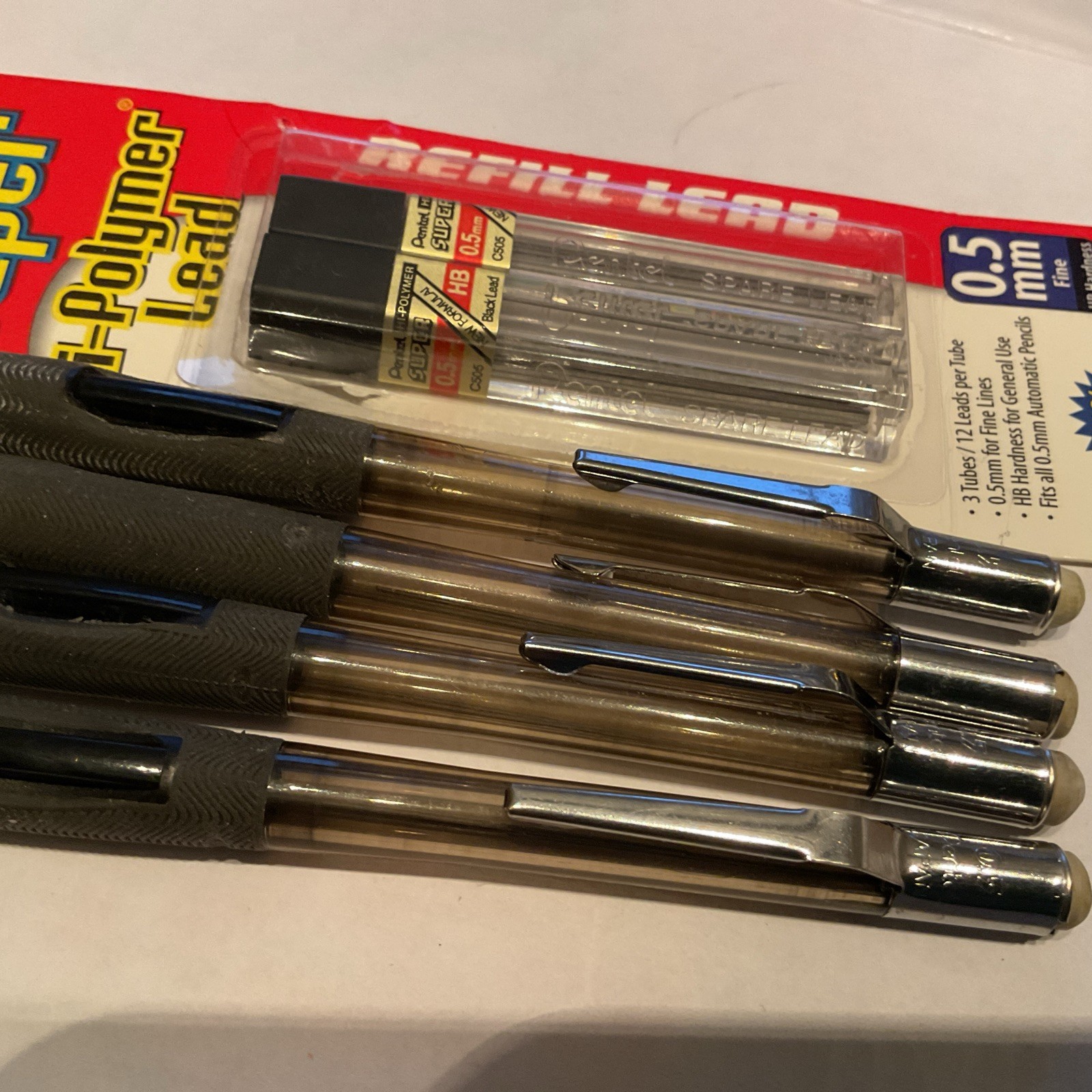 Pentel Quicker Clicker Mechanical Pencil LOT of 4 JAPAN 0.5mm Ref136