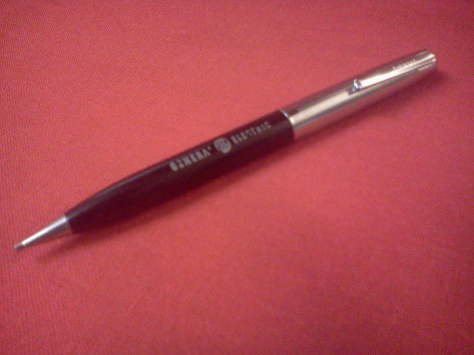 1970S VINTAGE SHEAFFER CHROME & BLACK MECHANICAL ADVERTISING PENCIL – GE