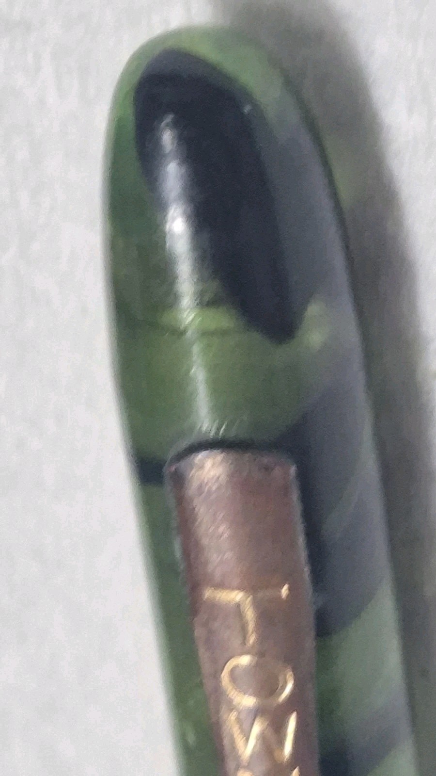 “TOWNSEND” TRANSLUCENT Greens +Black/Polished Brass Trim Working Mech Pencil