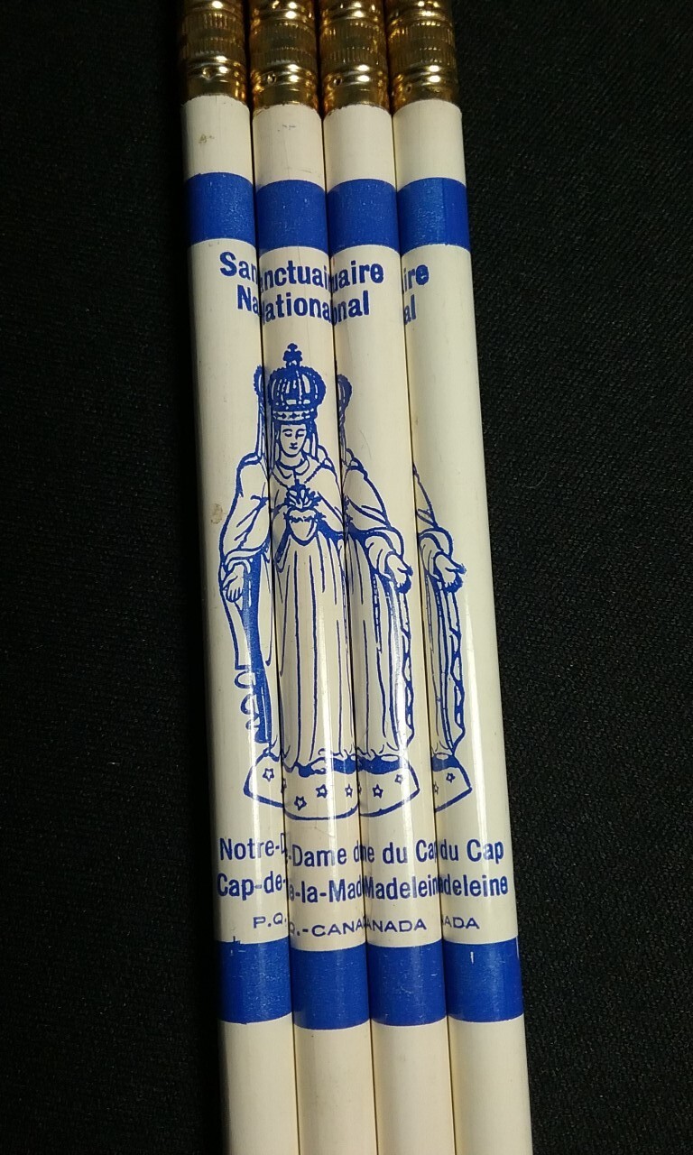 Vintage Quebec Souvenir Pencils Notre Dame Du Cap-de-la Madeleine Set of 4