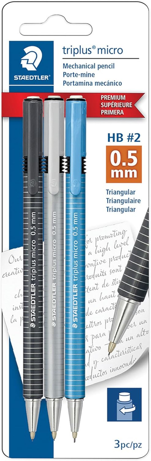 Triplus Micro Mechanical Pencils (#2) 0.5Mm Lead, Retractable with Twist Eras…