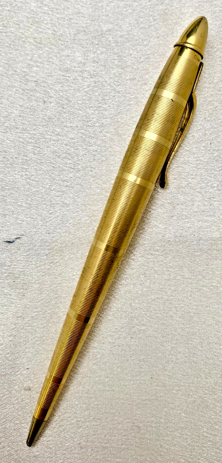 VTG & RARE GOLD PLATED MECHANICAL PENCIL, SKYLINE STYLE, 1.18mm, MARKED c1930 vg