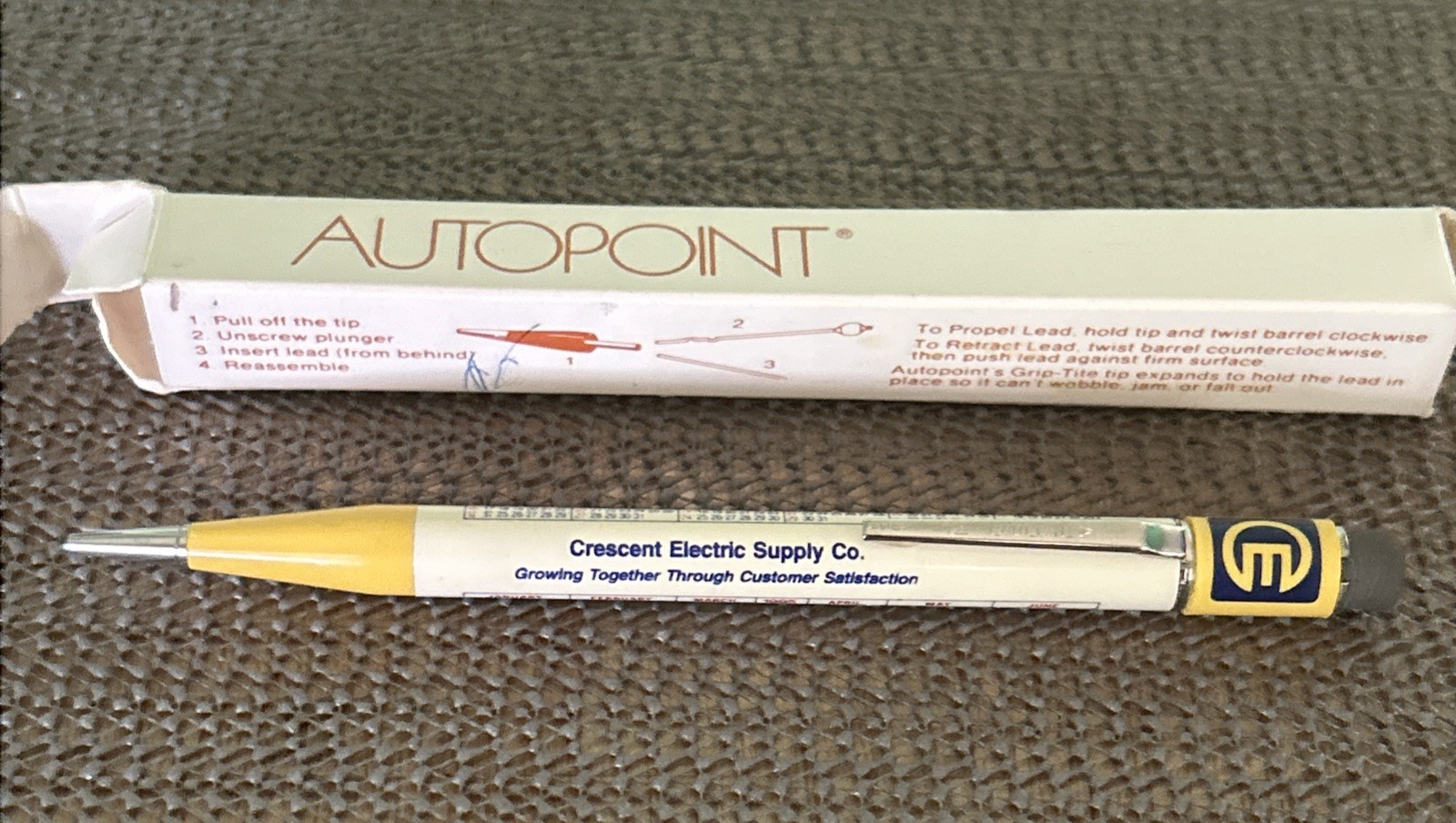 Vintage Autopoint Mechanical Pencil Crescent Electrical Supply Co, USA NOS