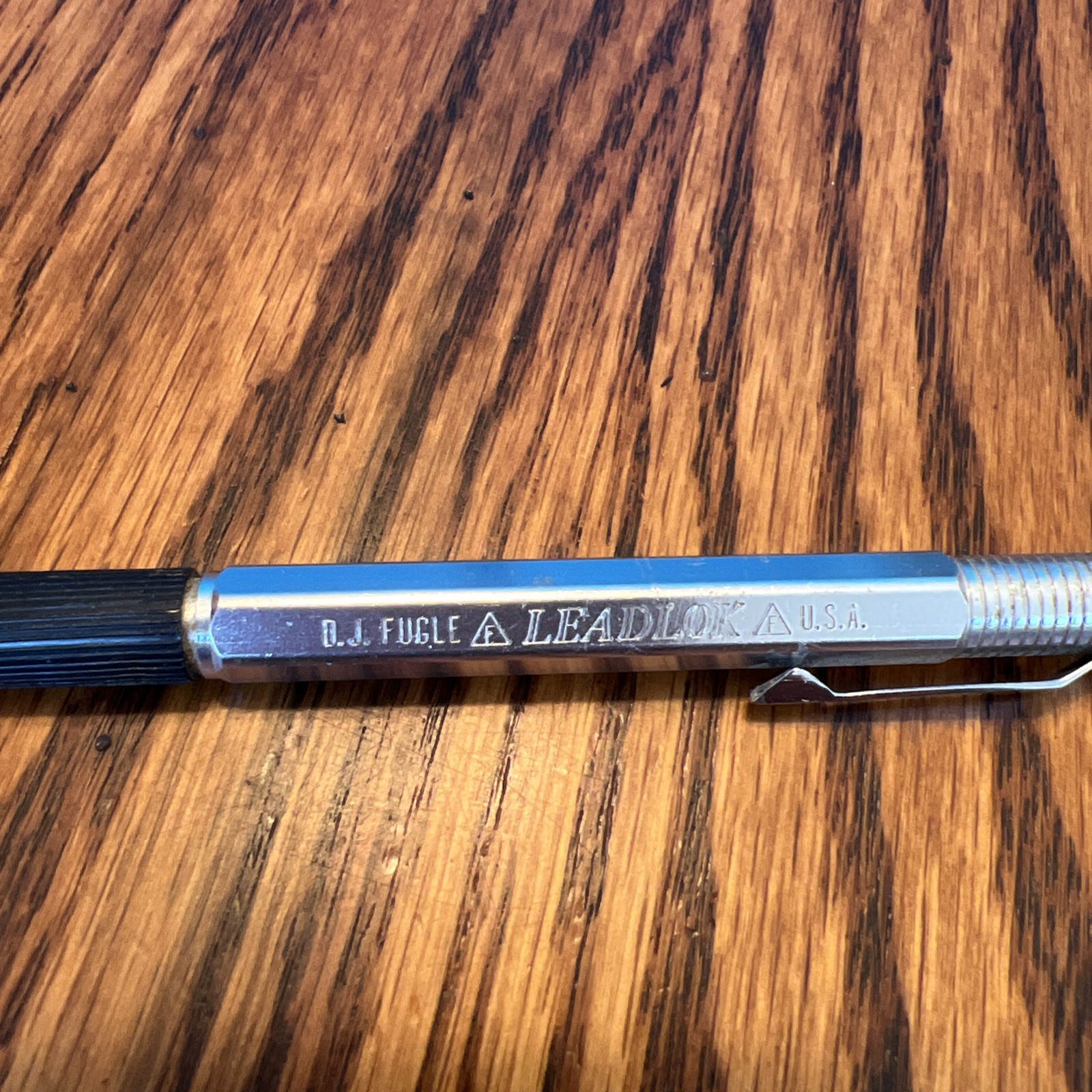 Vintage D.J. FUGLE LEADLOK Mechanical Pencil Lead Holder Extra Lead