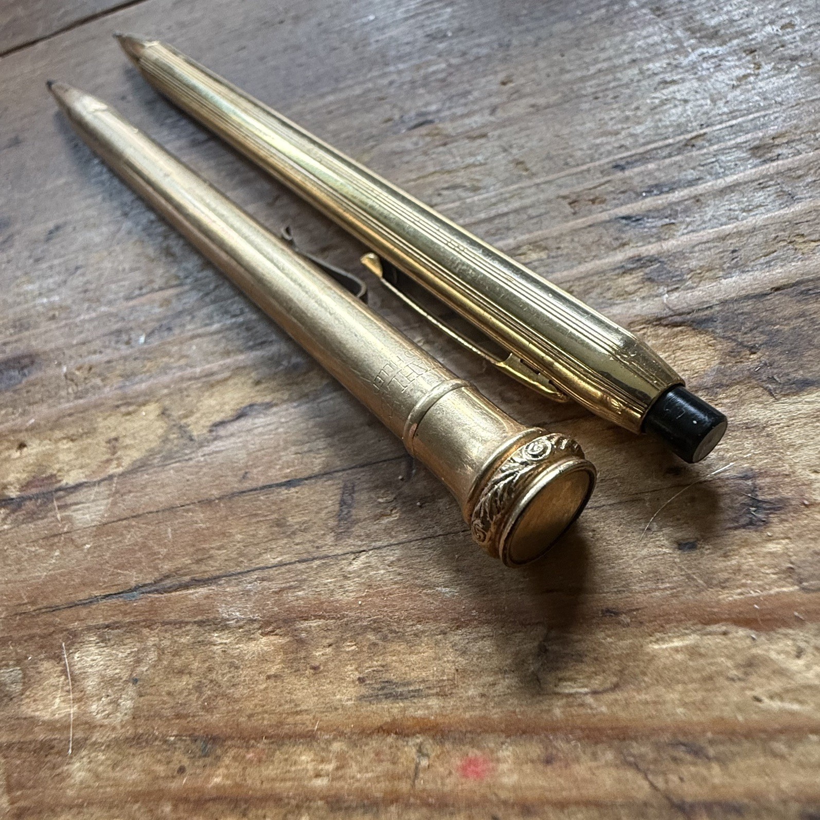 Vintage Wahl+Cross Century Mechanical Pencils Gold-Filled lot of 2