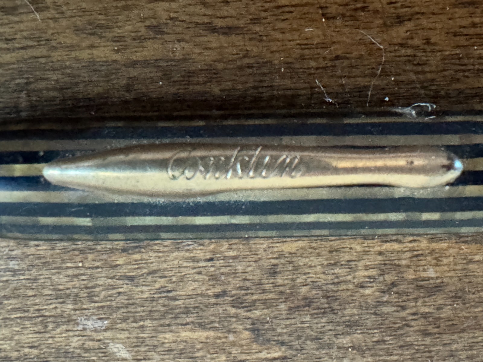 VINTAGE CONKLIN MECHANICAL PENCIL STRIPED TORTOISE SHELL BROWN WORKS