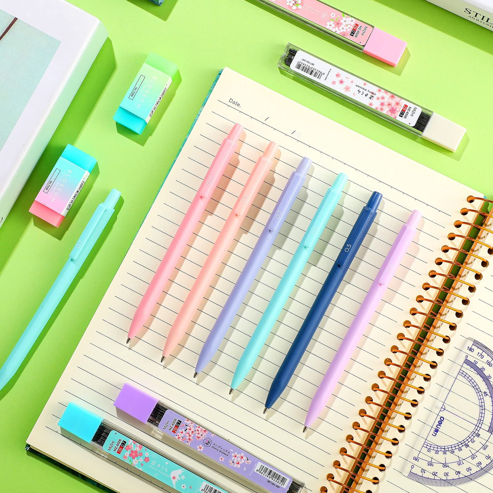 36 Pcs Mechanical Pencil Set, 12 Pcs Pastel Cute Mechanical Pencils 0.5 mm 0….