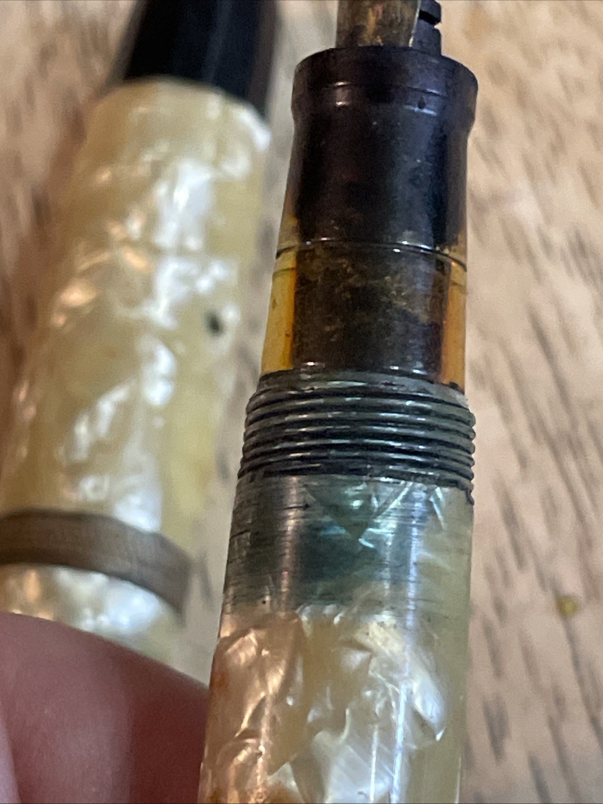 Vintage Fountain Pen WearEver Durex? Cream Mother of Pearl Celluloid AS IS