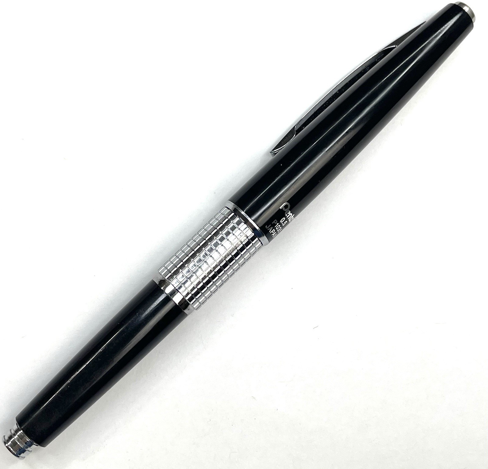 Pentel KERRY P1035 0.5mm Mechanical Pencil Black & Silver Japan