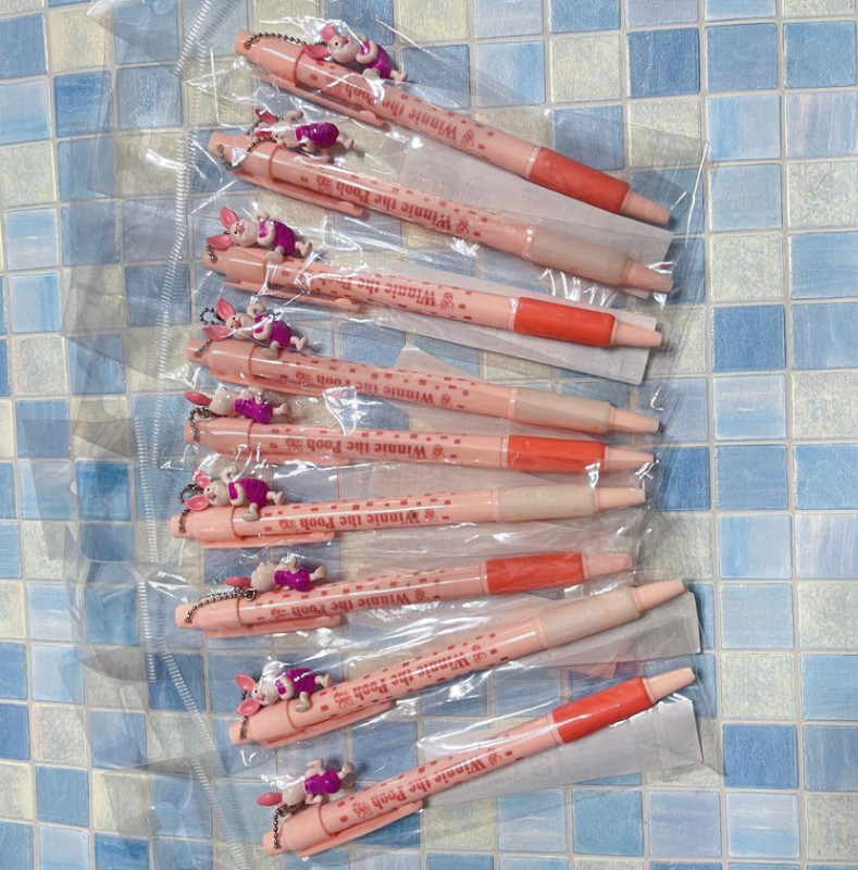 Disney Winnie the Pooh Piglet Mascot Mechanical Pencil Set of 9 ship From JAPAN◎