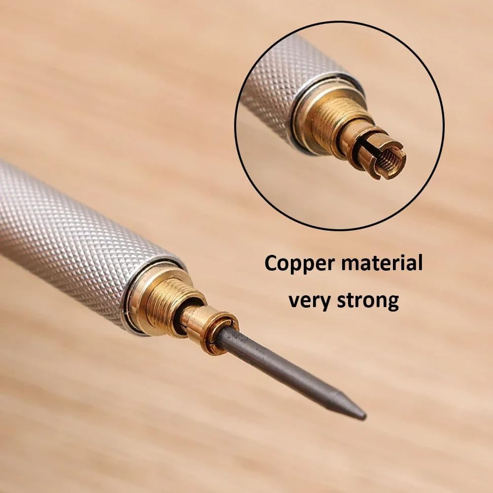 Silver Metal Mechanical Pencil Set, 2 Pencils + 2 Lead Refills + 2 Erasers, Mult