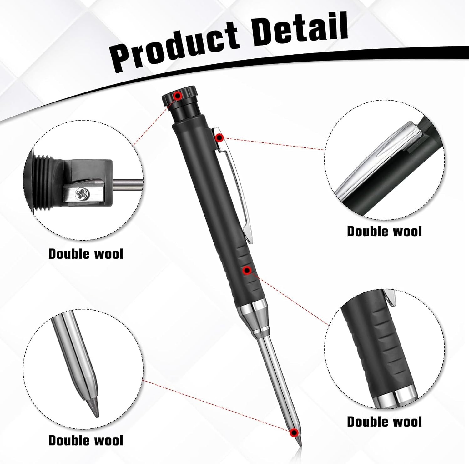 10 Pcs Solid Carpenter Pencils with 60 2.8mm Refills, Needle Nose Tip …