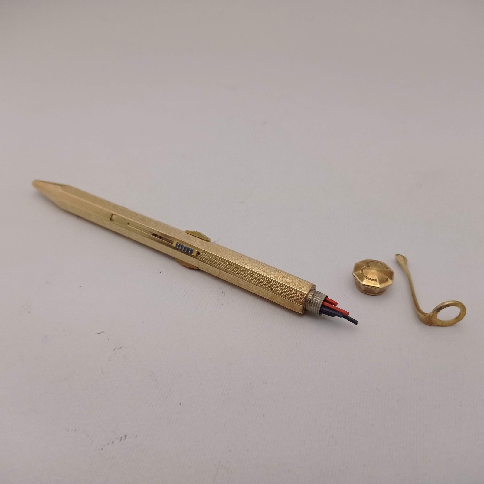 FEND NORMA Patent Gold Plated 4 Color Mechanical Pencil Excellent Unused VTG 30s