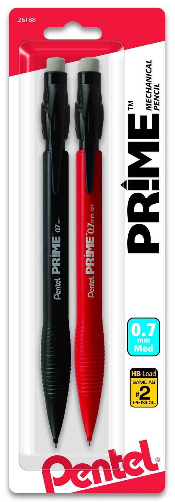 Prime Mechanical Pencil 0.7Mm Assorted Barrel Colors, Pack of 2 (AX7BP2)